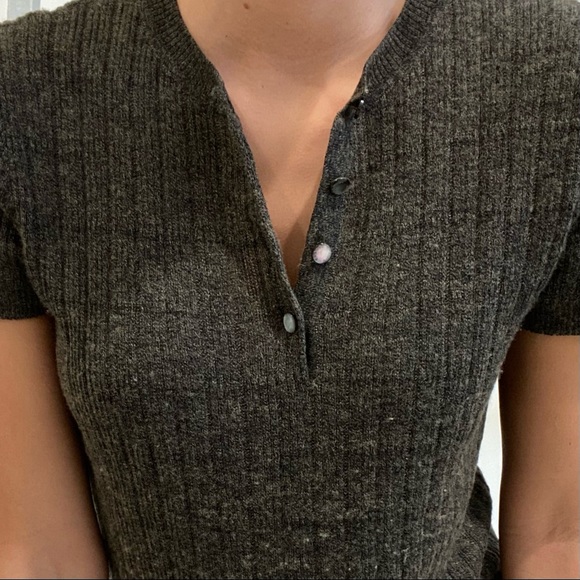Authentic Chanel Grey Button Down Knit Top - Picture 2 of 9